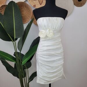 Strapples mini White dress- small